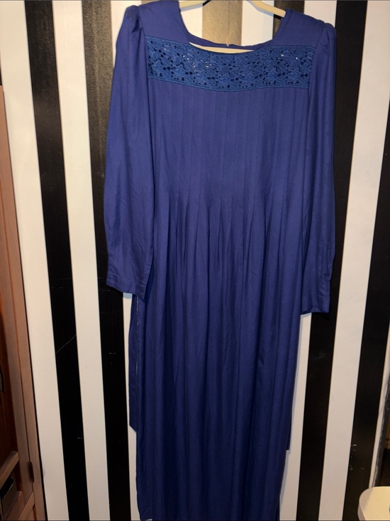 Sarah Elizabeth Dresses & Skirts - Vintage 80s Royal Blue Prairie Dress Modest Long Sleeve Size 12 Woman’s Large XL
